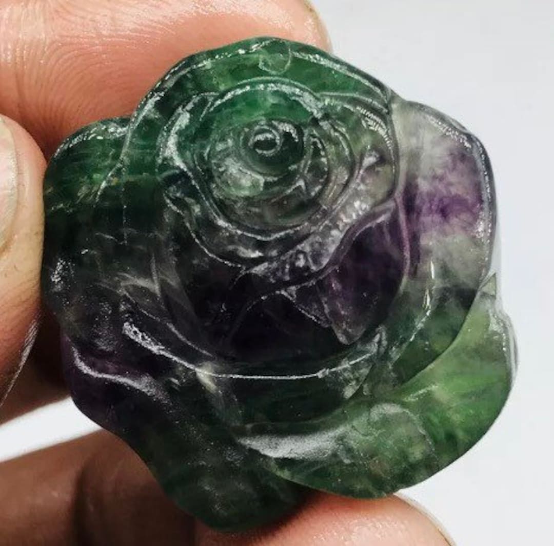 26g Fluorite Carved Flower Rose - Etsy