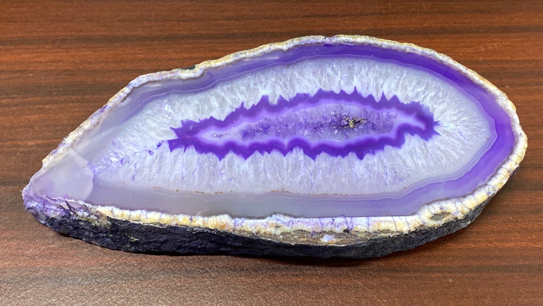 333g Agate Geode Banded Slice Slab - Etsy