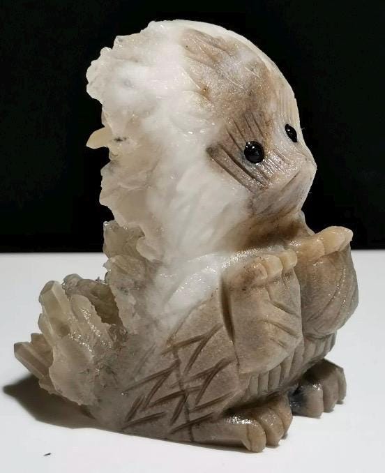 140g 彫刻されたハリネズミの水晶クラスター - Etsy 日本