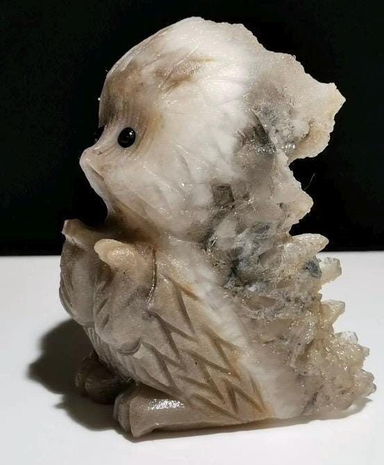 140g 彫刻されたハリネズミの水晶クラスター - Etsy 日本