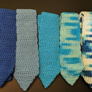 Crochet Necktie - Shades of Blue - A Classic with a Twist