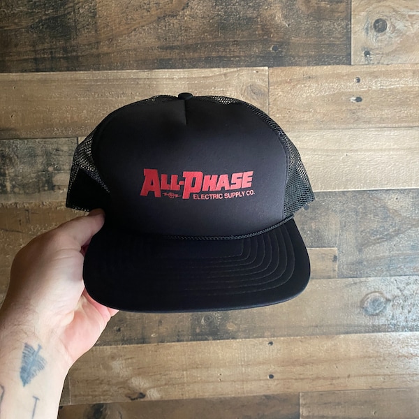 All Phase Double Snapback Hat Rope Cap Foam Front Black Red Electrical Supply Trucker Adult Mens San Sun Brand