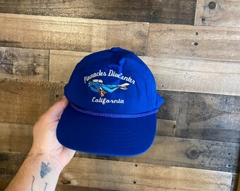 Pinnacles Dive Center Double Snapback Hat Rope Cap California Sewn Scuba Dad