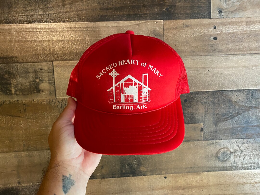 Sacred Heart of Mary Snapback Hat Foam Front Rope Cap Catholic Church ...