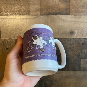 Taza Pensé que tenías las llaves 1995 Perdido en el espacio Astronauta Objetivos Bebida El logro es el resultado de una planificación cuidadosa Farcus Cartoon NASA