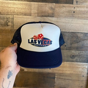 Las Vegas Snapback Hat Foam Front Rope Cap Dice Nevada Casino Gambling Slots Nissin Vtg