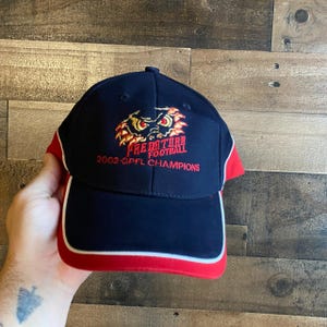 Predators Football Fitted Hat 2002 GPFL Champions Adult Flex Fit Cap Sewn Unifit Fahrenheit Vtg True