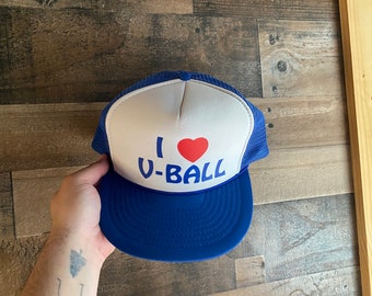 I Love Volleyball Snapback Hat Foam Front Rope Cap Heart V-Ball Trucker Nissin Mens Adult