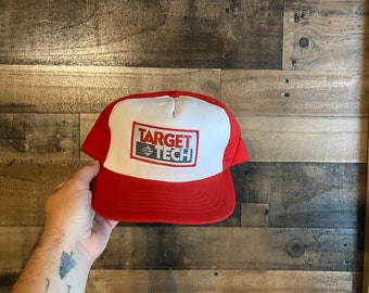 Marke: Target Tech Snapback Hat Fully Foam Patch Cap Red White Adult Mens Dad Yupoong