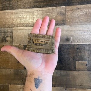 Pettibone Belt Buckle Heavy Brass Ornate Detailed 100 Years 1880-1980 RARE Vtg