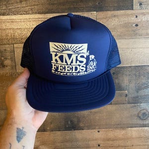 KMS Feeds Double Snapback Hat Foam Front Rope Cap Ohio Trucker Dad Adult Mens San Sun Vtg