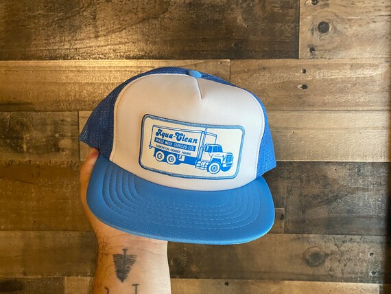 Aqua Clean Snapback Hat Foam Front Patch Cap Edmo… - image 1