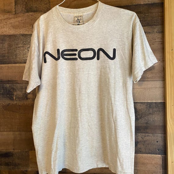Alore Neon T-Shirt True Vintage Adult Large USA Made Gray Black Absolute Quality Tee View 2