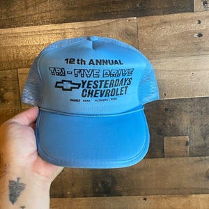 Yesterdays Chevrolet Double Snapback Hat Repkeps Skum Fram Altoona Iowa Chevy Vuxen Herr Trucker 12th Annual Tri-Five Drive Haines Park