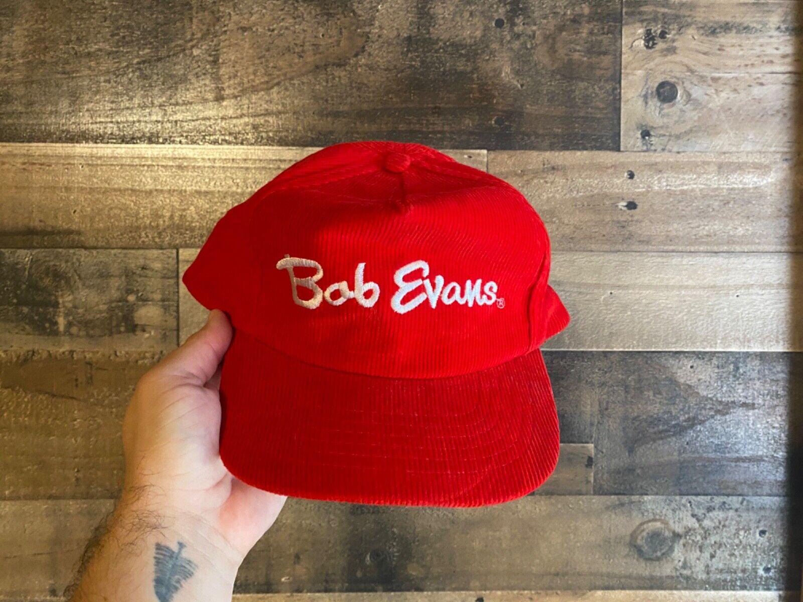 80s~ ヴィンテージ Bob Evans 刺繍ロゴ コーデュロイキャップ 80s
