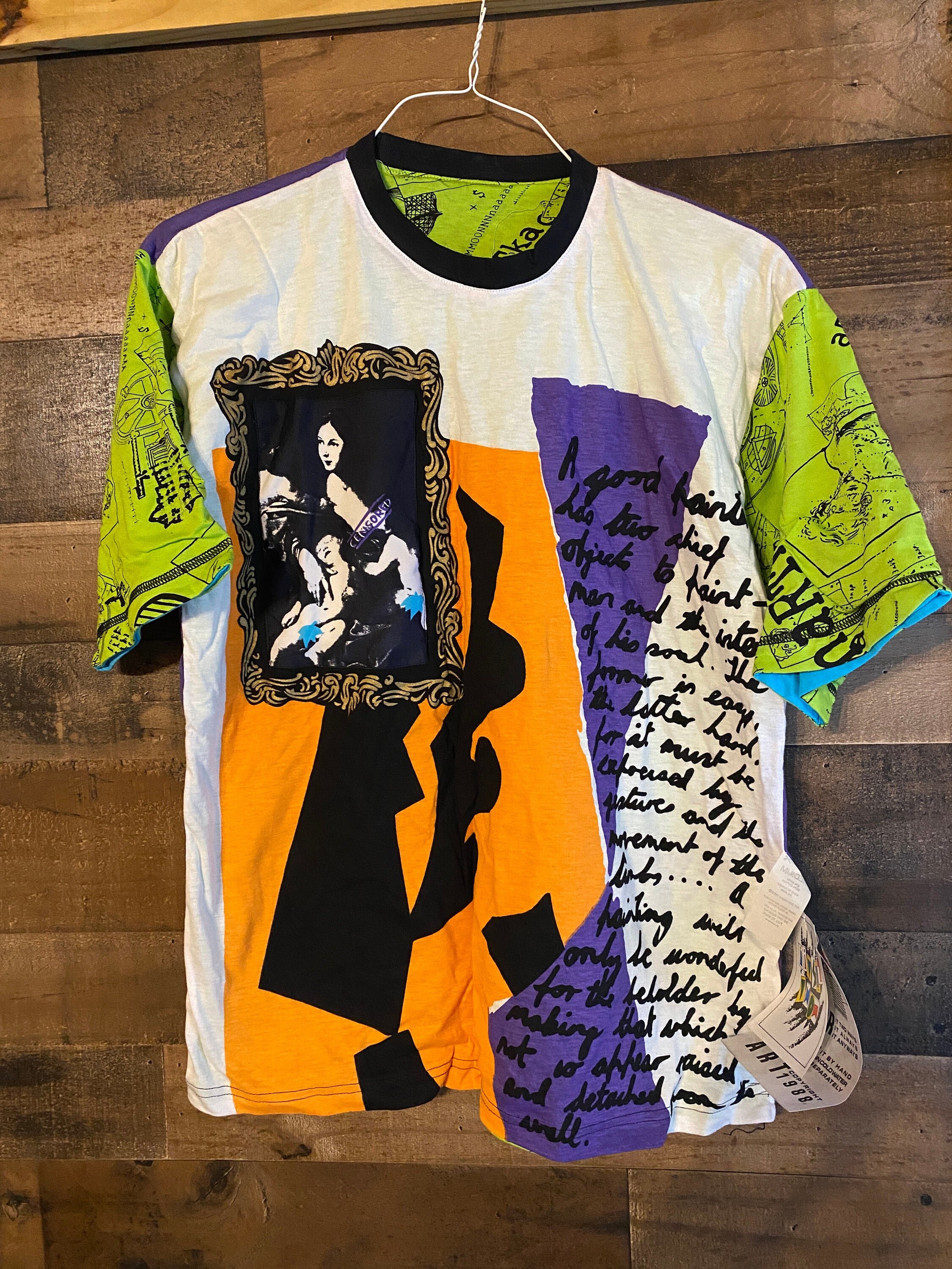 トップス 90s mona lisa T-shirt Vintage 90s Mona Lisa Art T-shirt - Leonardo Da Vinci - Size M - Etsy