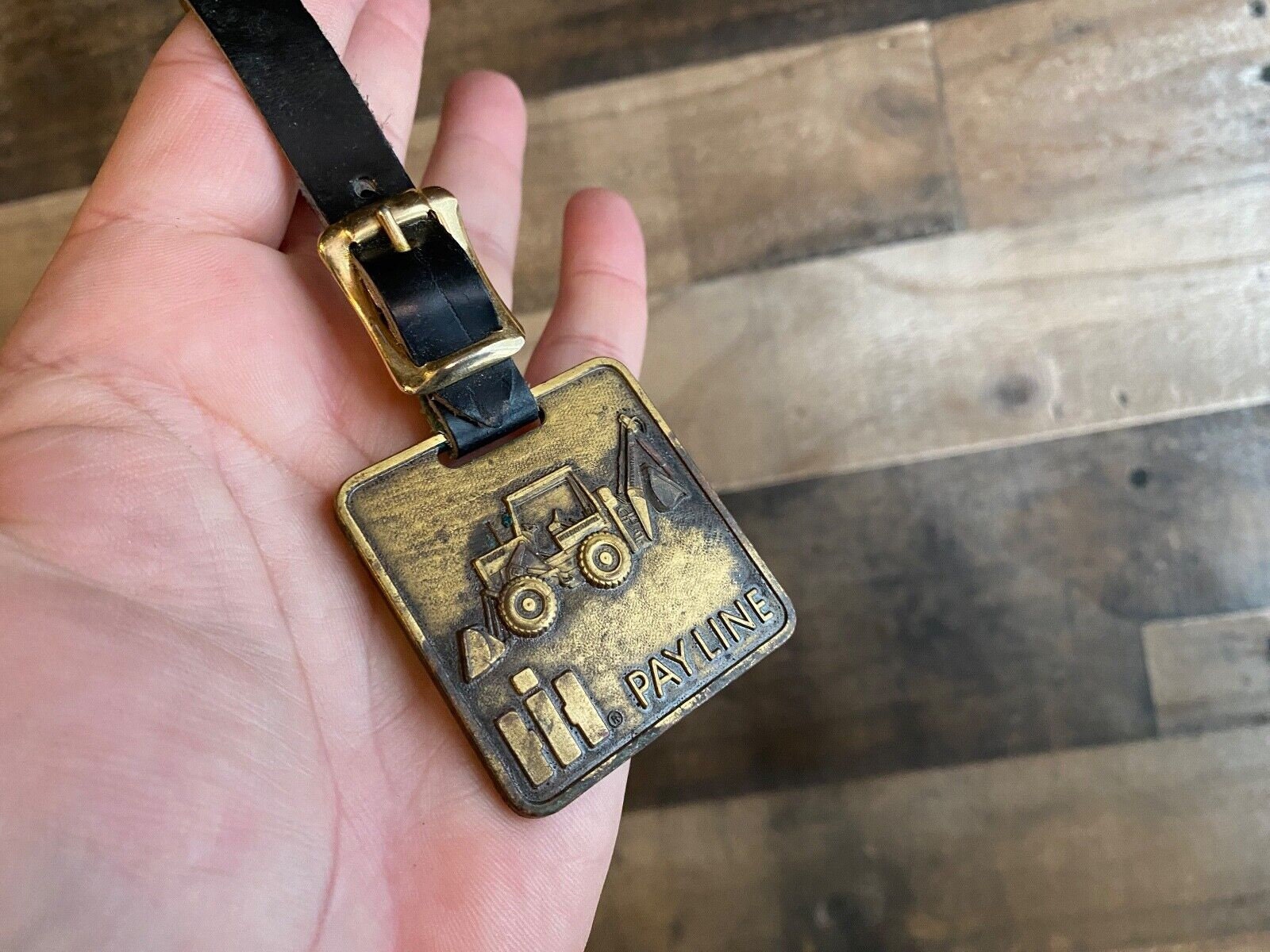ペイライン 懐中時計 フォブ ショベル ドーザー ストラップ ヘビーメタル 真鍮 機械 ヴィンテージ