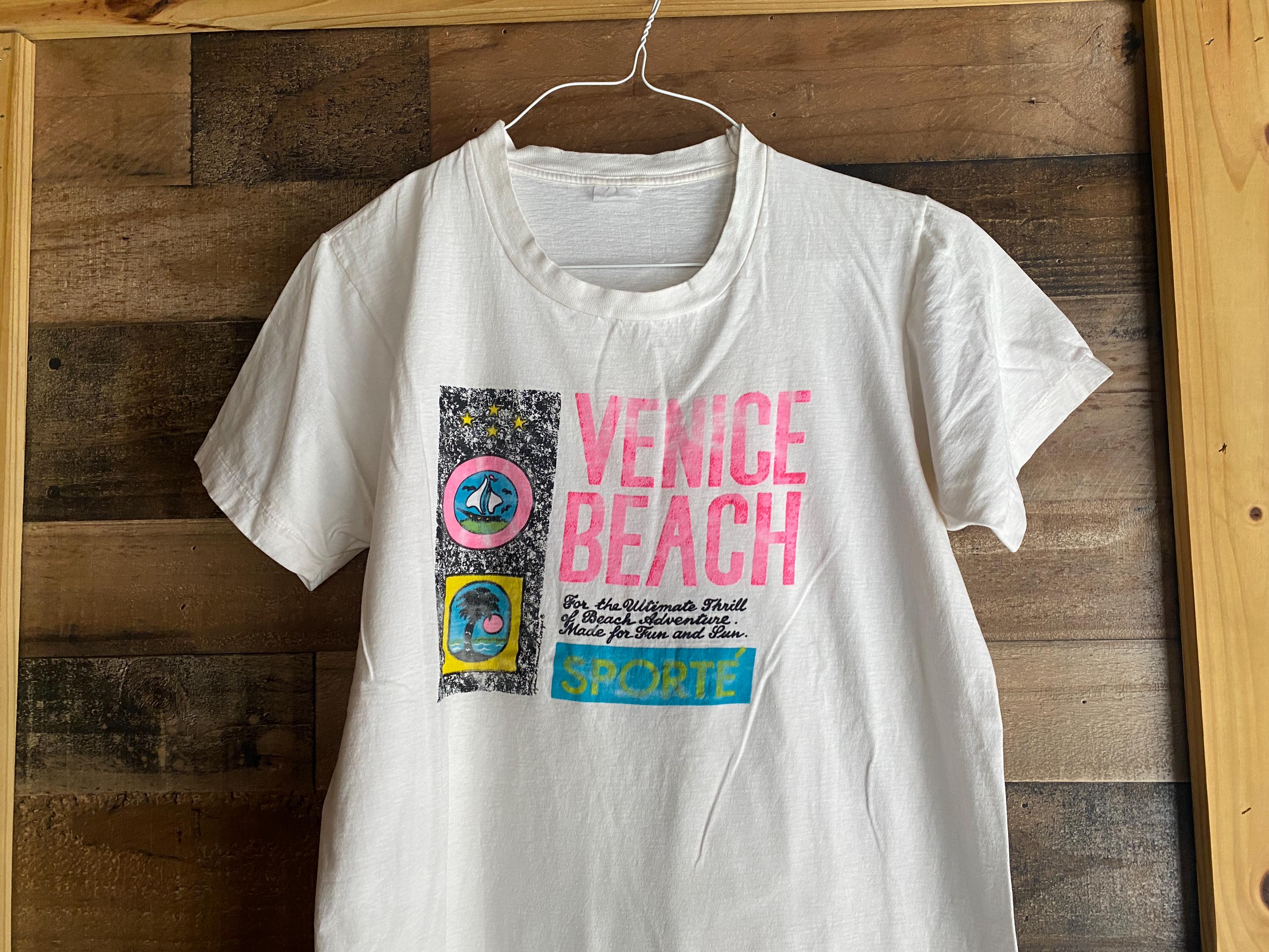Venice Beach Sporte T-shirt True Vintage Fits Adult SZ M/L White