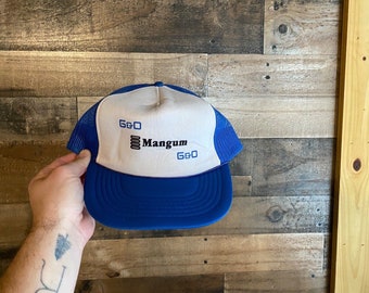 G&O Mangum Snapback Hat Foam Front Thin Rope Cap Blue White Black Trucker Adult Mens