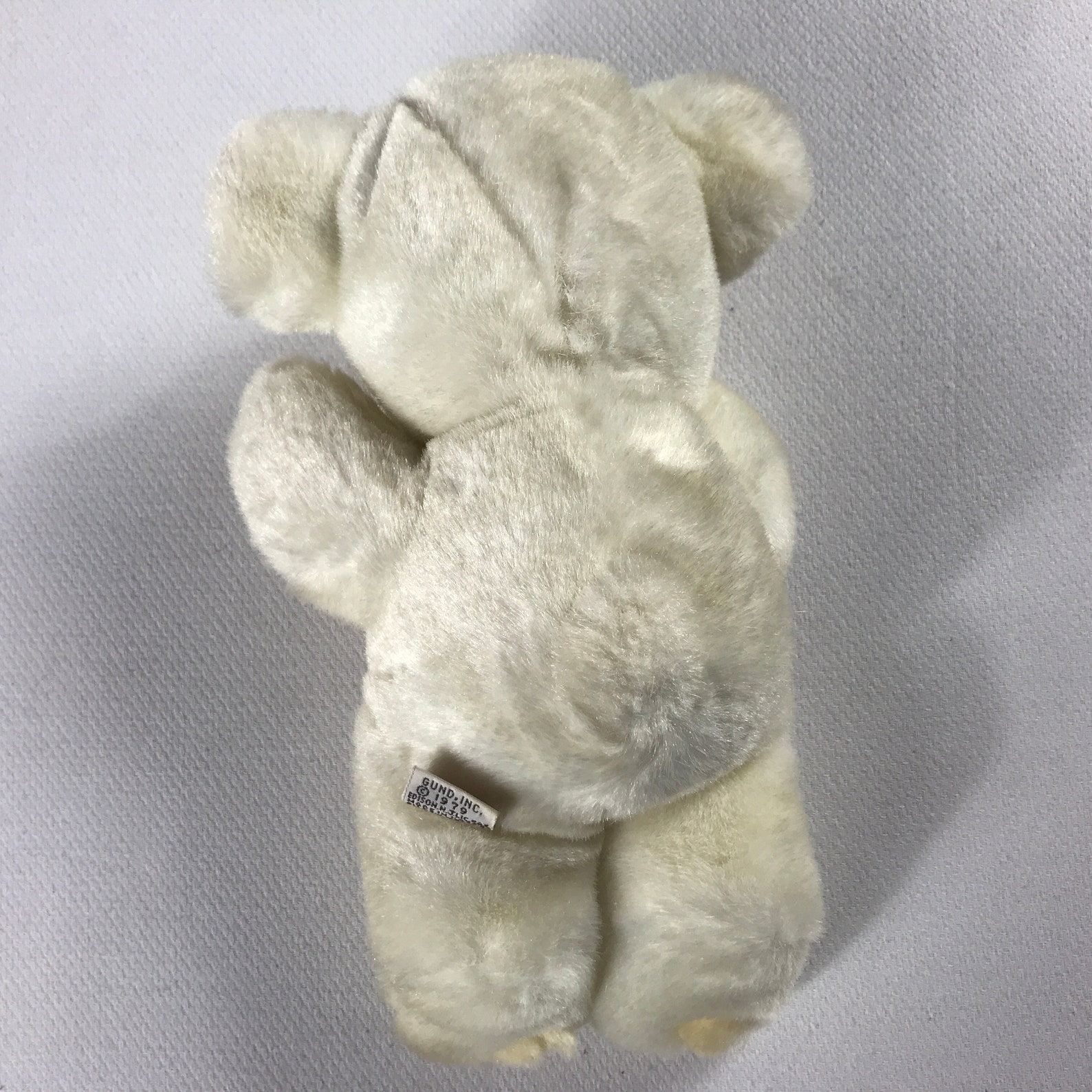 GUND Plush Rattle Bear 1979 Stuffed Animal 9 Teddy White Etsy