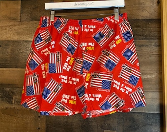 Jeff Foxworthy Boxers Vintage Shorts NEW Mens XL Who Put The Red In Red White Blue USA Made All Over Club Red Redneck