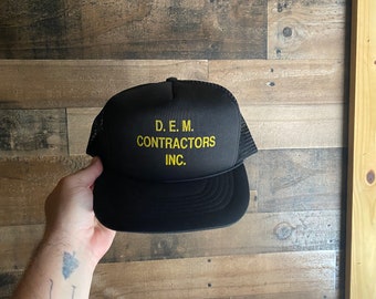 DEM Contractors Inc Snapback Hat Foam Front Rope Cap 3D Puff Print Trucker Erwachsene Herren Capital Brand Canada Canadian Construction