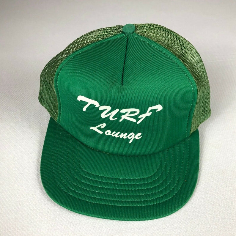 Turf Lounge Snapback Hat Foam Front Cap Trucker Green White - Etsy