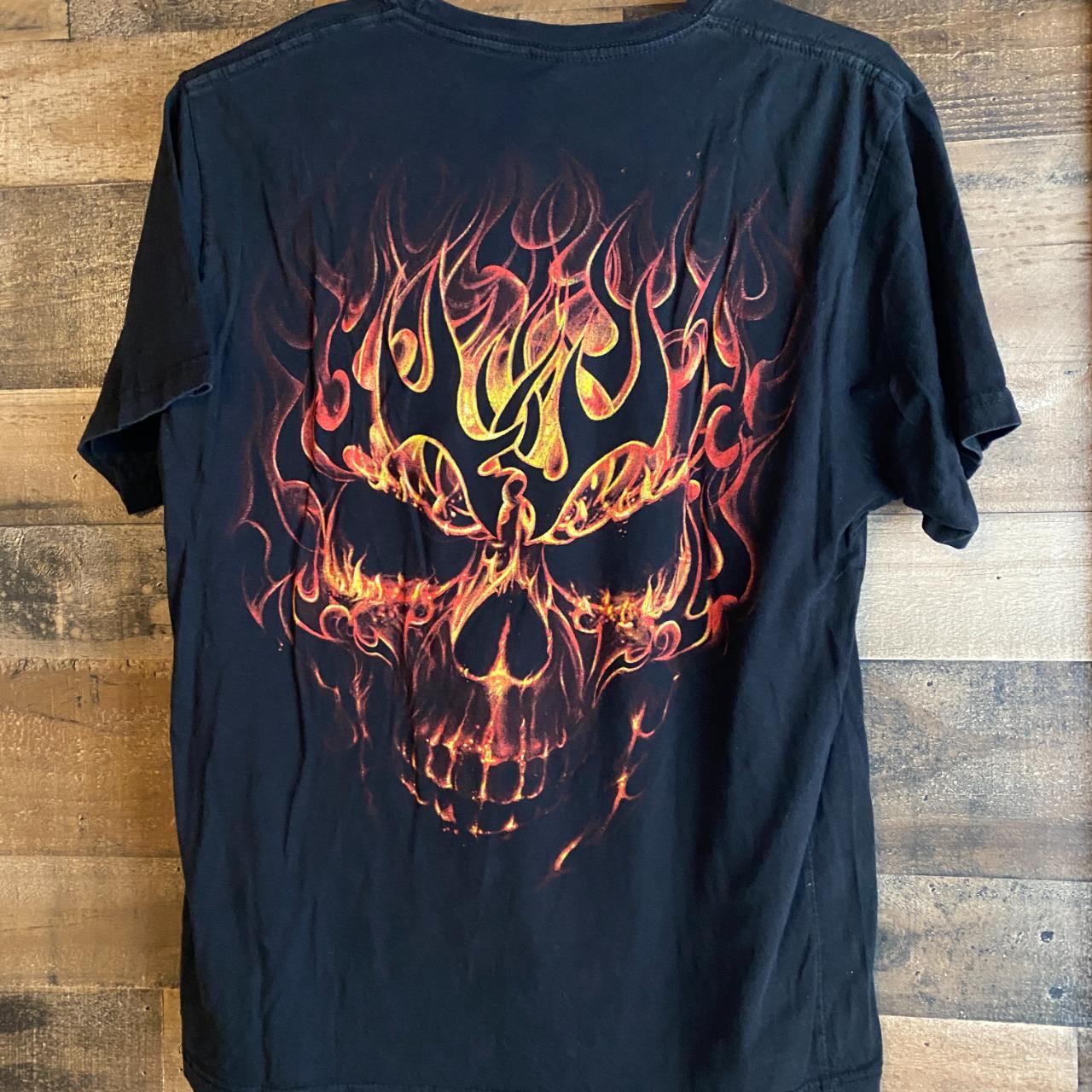 Spiral Direct T-shirt Adult Large Vintage 90s Y2K Skull Flames 