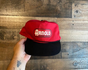 Arnold Machinery Doppel-Snapback-Hut-Silber-Service-Seilkappe Rot Schwarz Weiß - Herren - Erwachsene - Mohr's Brand