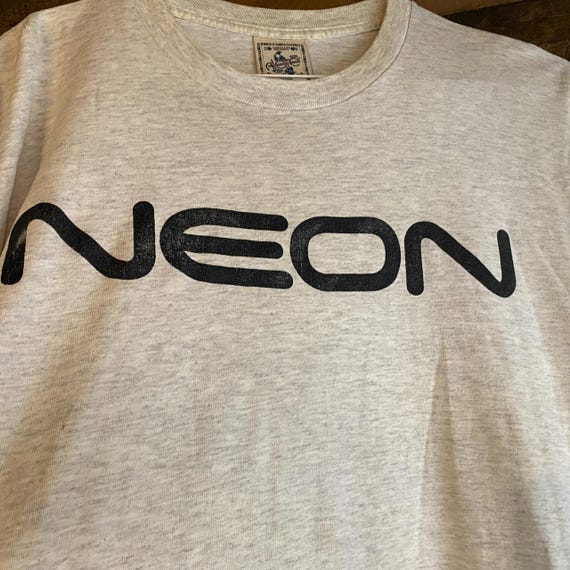 Alore Neon T-Shirt True Vintage Adult Large USA Made Gray Black Absolute Quality Tee View 3