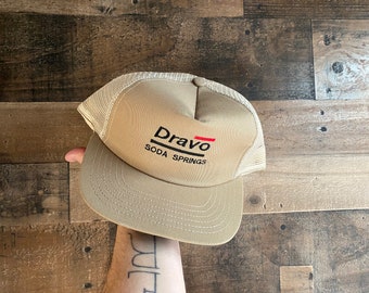 Dravo Soda Springs Snapback Hat Trucker Cap USA Made Sewn Adult Mens Dad SKM