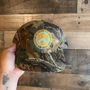 Bureau Of Engraving And Printing Snapback Hat Vintage Camo Realtree Trucker Cap Sewn USA Made