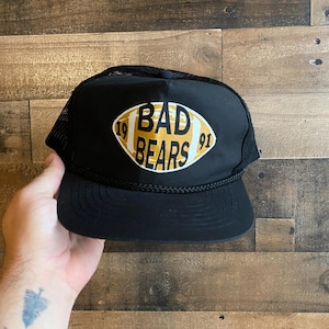 Bad Bears Football Snapback Hat 1991 Trucker Cap Adult Mens Dad News Movie Youngan 90s Vtg