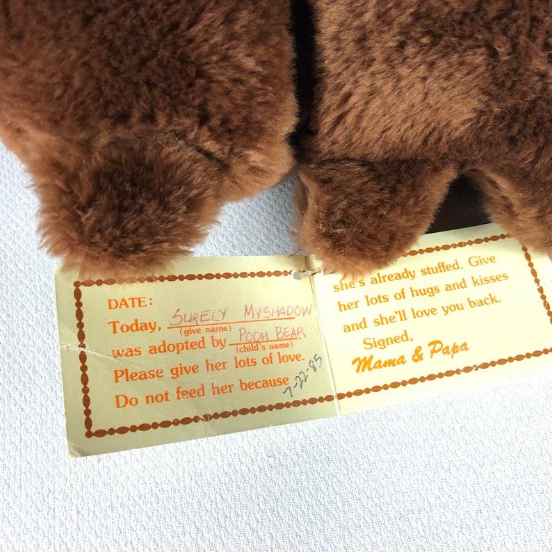 Russ Plush Bear Small 7 Stuffed Teddy Pet Adoption Tag | Etsy