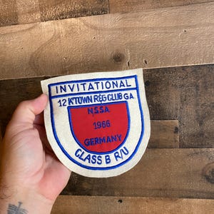 NSSA Germany Patch Large Vintage 1966 Invitational Class B R/U 12 K'Town R&G Club GA Jacket Coat