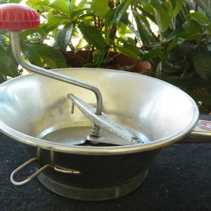 Vintage Kitchen Hand Grinder French Passe-Legumes, Hand Food Mill Vegetable Cheese Aluminium Rustic ,Ready To Ship