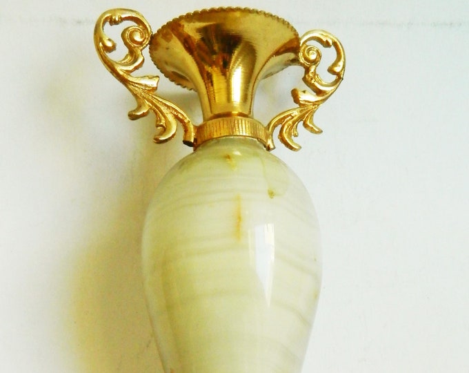 Vintage Onyx Vase Brass Onyx Vase Small Antique Vase Onyx Etsy
