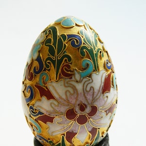 Antique Decorative Cloisonne Enamel Egg , Vintage Asian Chinese enameled ornaments, Collectible,Retro Home Decoration