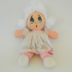 Bambola di pezza vintage, bambola di stoffa da collezione, bambola di pezza anni '80, bambola che piange, bambola retrò, bambola vintage, bambola fatta a mano, giocattoli vintage