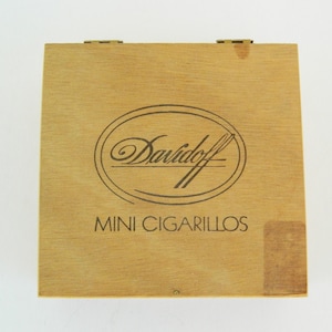Vintage Wooden Cigar Box Davidoff ,Vintage Empty Cigar Box,Vintage Wooden Cigarillos Box,Husband&#39;s Gift,Tobacciana,Ready To Ship