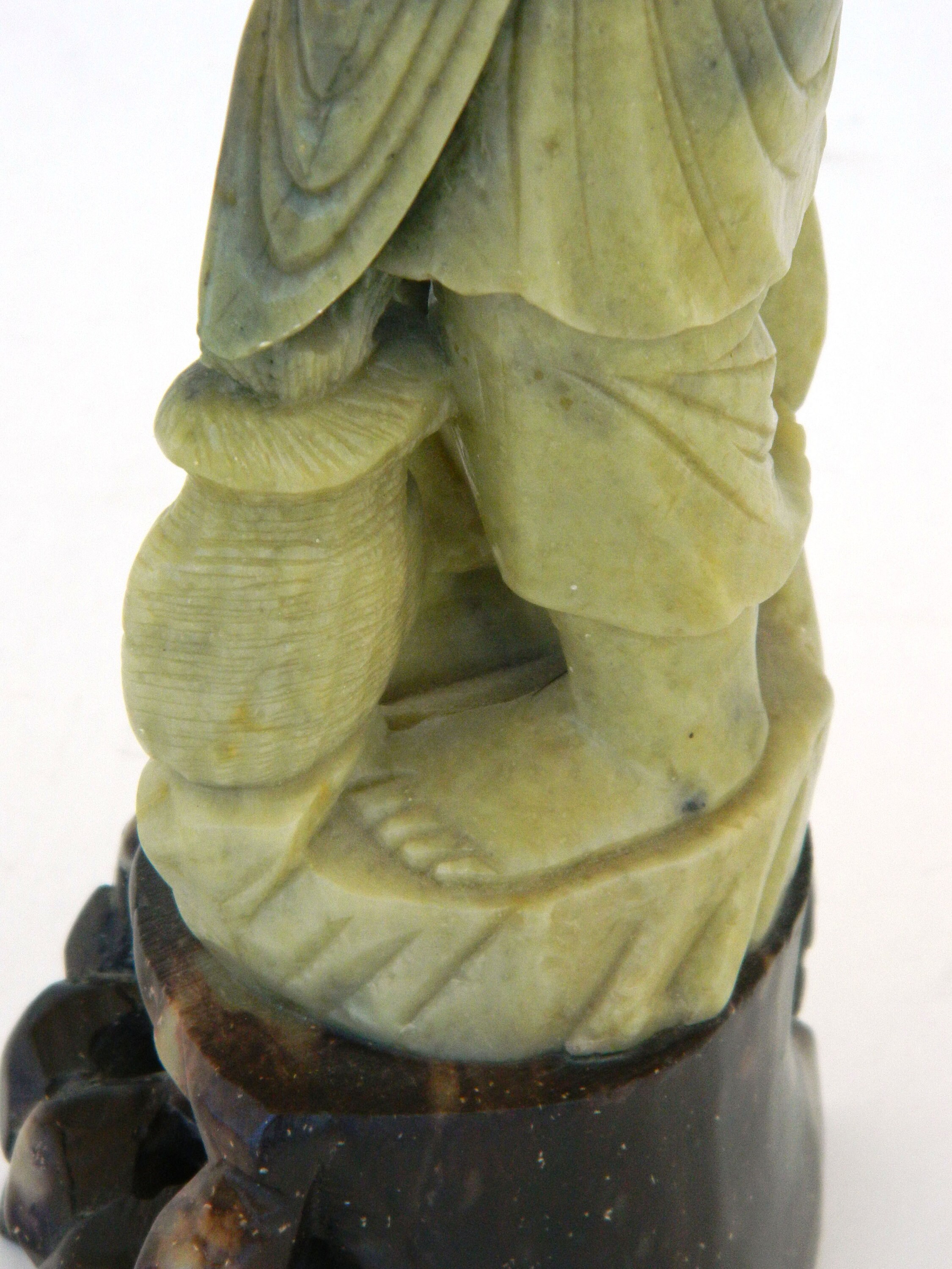 Antique Jade Chinese Fisherman Statue Carving, Hand Carved Jade Stone,chinese Jade Sculpture