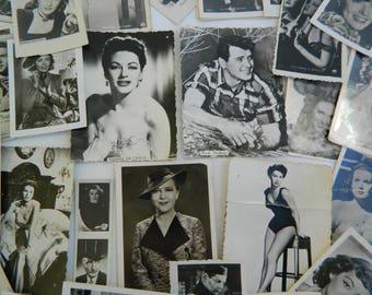 Foto di attori vintage,Foto di attori,40 cartoline fotografiche originali in bianco nero,Foto di attori di Hollywood,Regalo da collezione