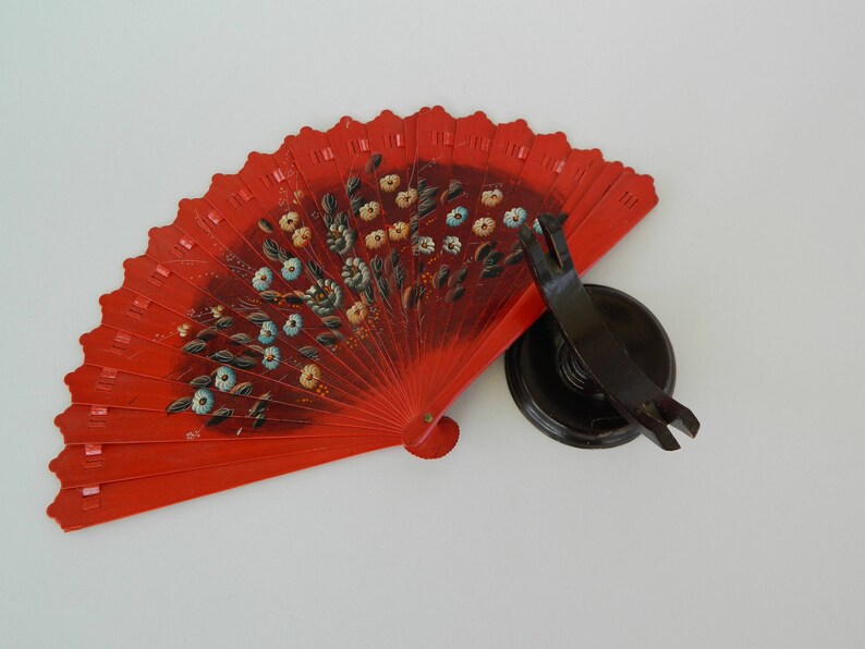 Vintage Wooden Fan Spanish Fandecorative Wooden Fan Hand Etsy