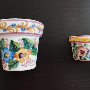 Antique Ceramic Set of two Wall Vases,Rare Portuguese &quot;Corticeira Porto&quot; vases,Vintage Wall hanging Pots,Antique Decor,Floral Vases