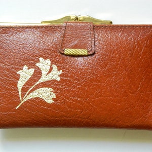 Cartera de cuero vintage, cartera marrón, cartera de cuero, cartera retro, cartera de cuero para mujer, cartera grande, regalo para esposa