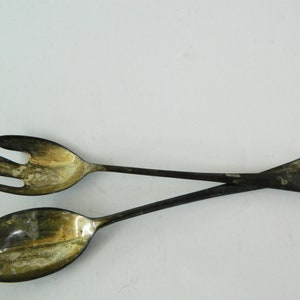 Antique Salad Serving, Silver plated Set, Vintage Serving Salad Set,  Retro Serving Utensils, Vintage Tableware,Vintage Homeware