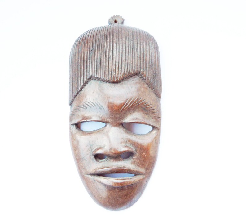 Vintage African Decorative Wooden Mask ,wall Hanging Hand Carved Mask