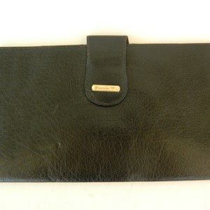 Cartera de piel vintage, cartera grande, cartera negra, cartera unisex de piel, cartera grande Creaciones Paolo, regalo de Navidad.