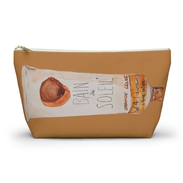 Brown Bain de Soleil Orange Gelee Accessory Pouch w T-bottom