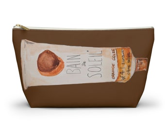 Dark Brown Accessory Pouch w T-bottom